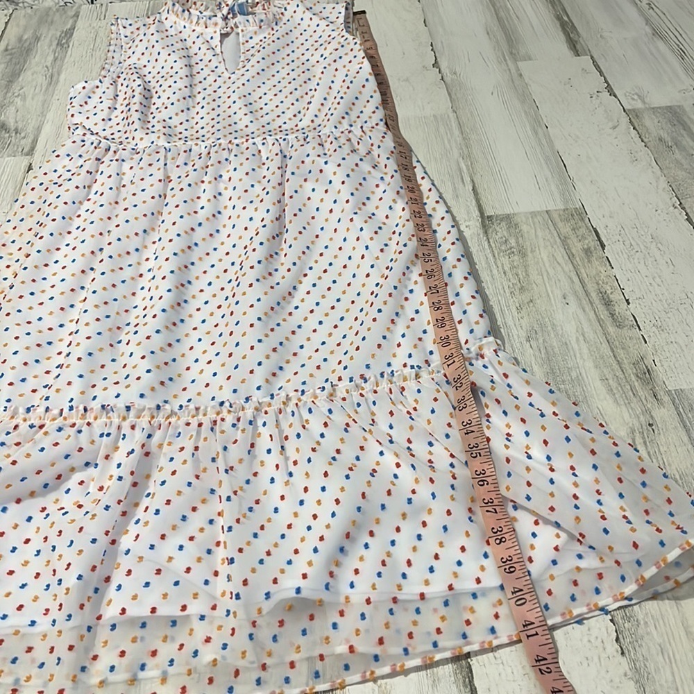 Draper James White Swiss Dot Tiered Dress Size 10 - Picture 13 of 13